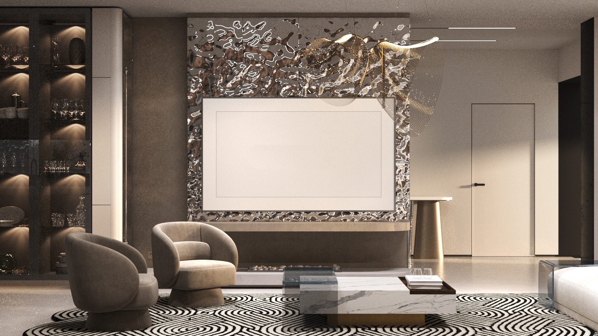 Интерьер гостиной Glazova Design